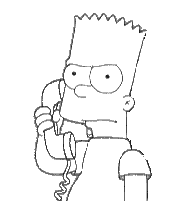 coloriage bart simpson au telephone
